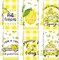Set of 6 Lemon Kitchen Towels Summer Dish Beach Cloth Tea Towel Hello Lemons Nautical Kitchen Hand Tea Towels